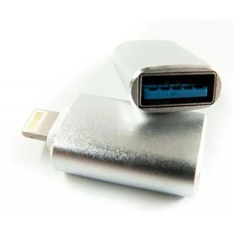 Перехідник OTG USB 2.0 AF to Lightning grey Dengos (ADP-016) - фото 2