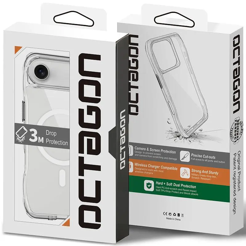 Чохол Epik TPU Space Octagon with MagSafe для Apple iPhone 17 Air 6.5" Clear - фото 5