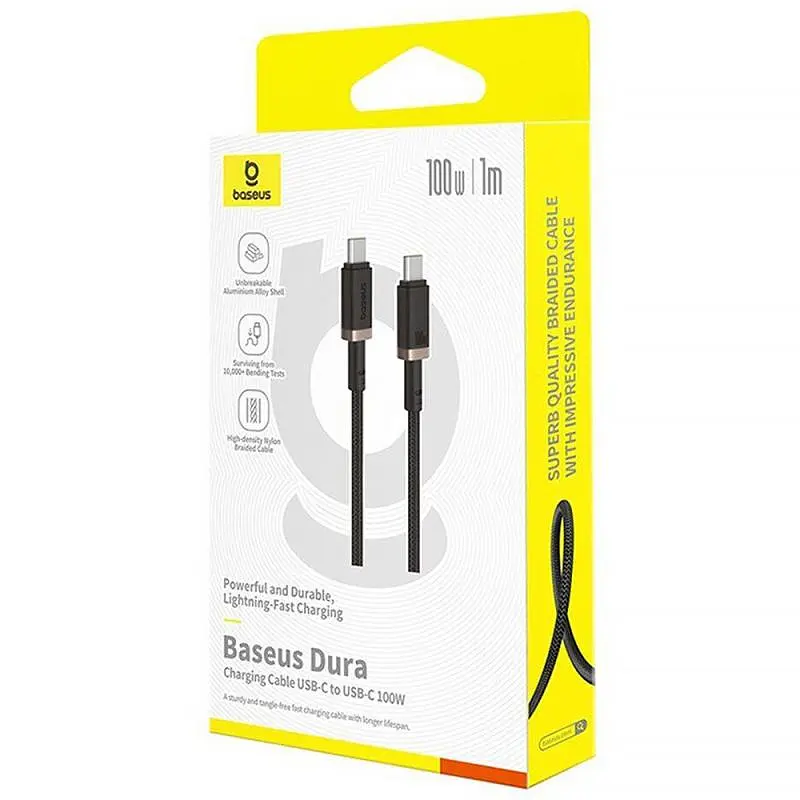 Дата кабель Baseus Dura Series Fast Charging Type-C to Type-C 100W (1m) (P10377803U01) Gold/Black - фото 4