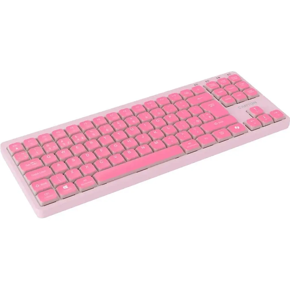 Клавиатура Canyon Keyboard OnType 10 Low Profile EN Wired Pink (CNS-HKB10P) - фото 2