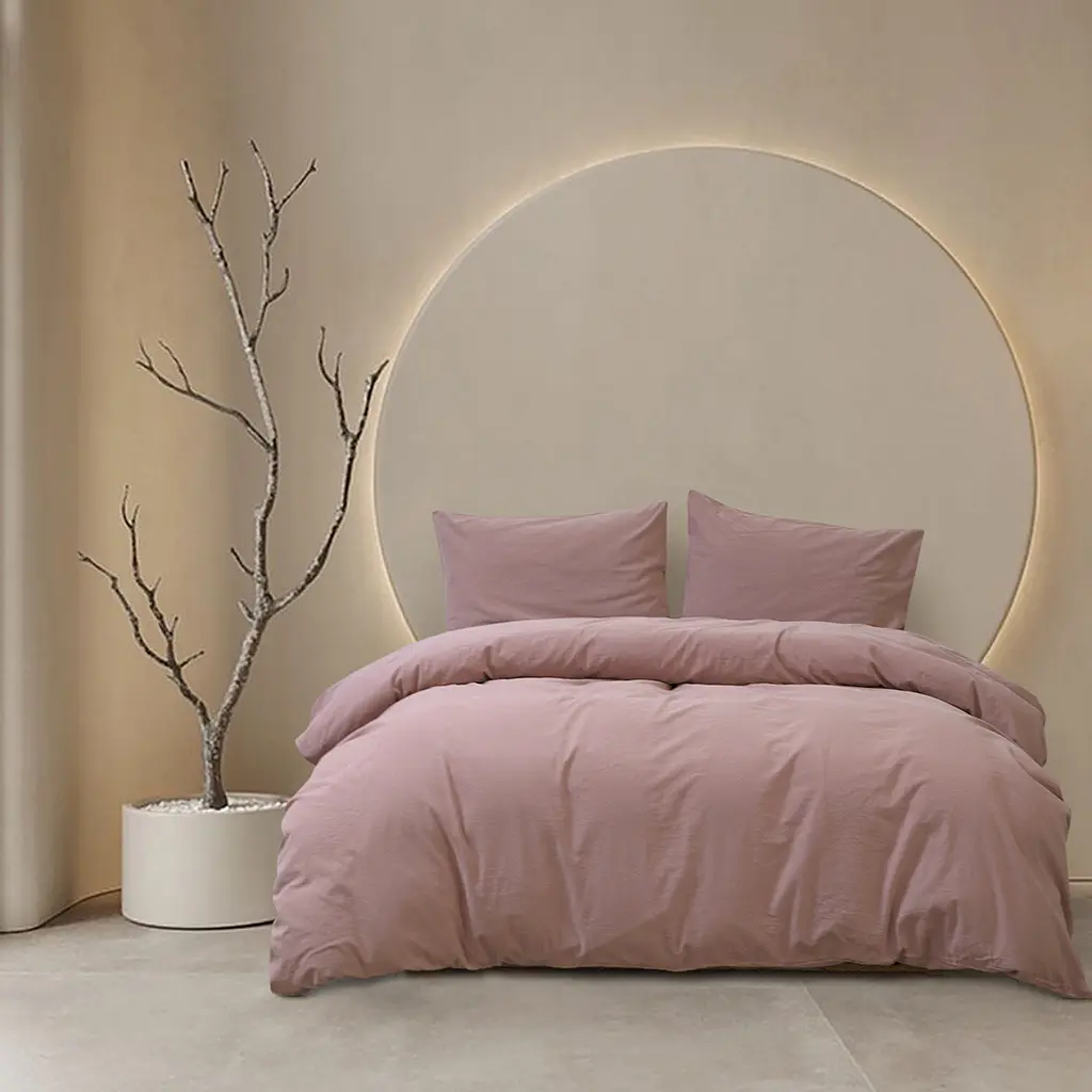 Постельное белье Lotus Home Washed cotton - Kansas пудровый евро - фото 2