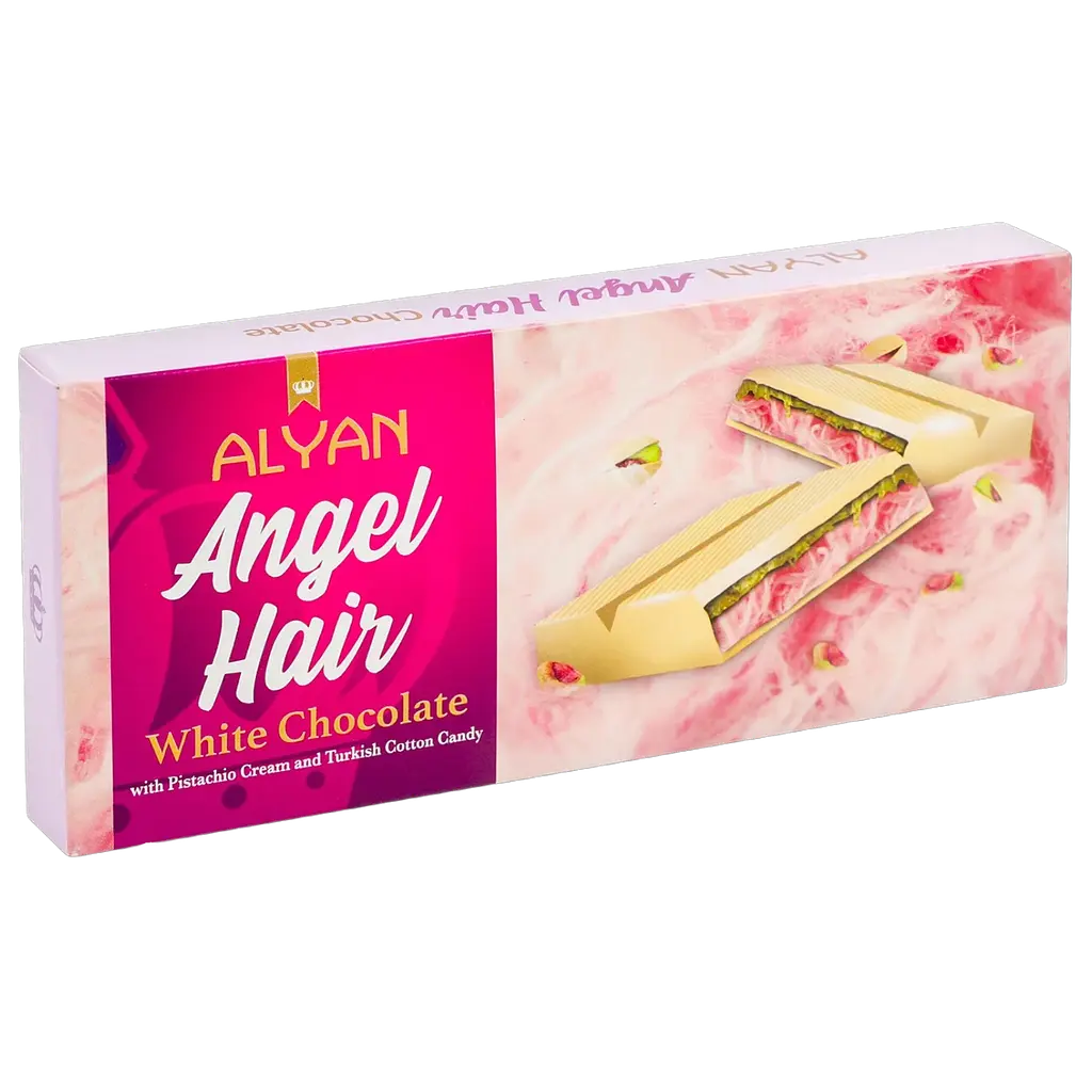 Шоколад белый Alyan Angel Hair со сладкой ватой и фисташковой пастой 160 г - фото 2