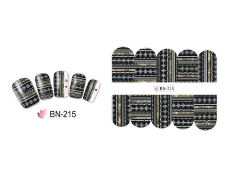 Слайдери для нігтів новорічні, розмір стікера 6 x 5 см