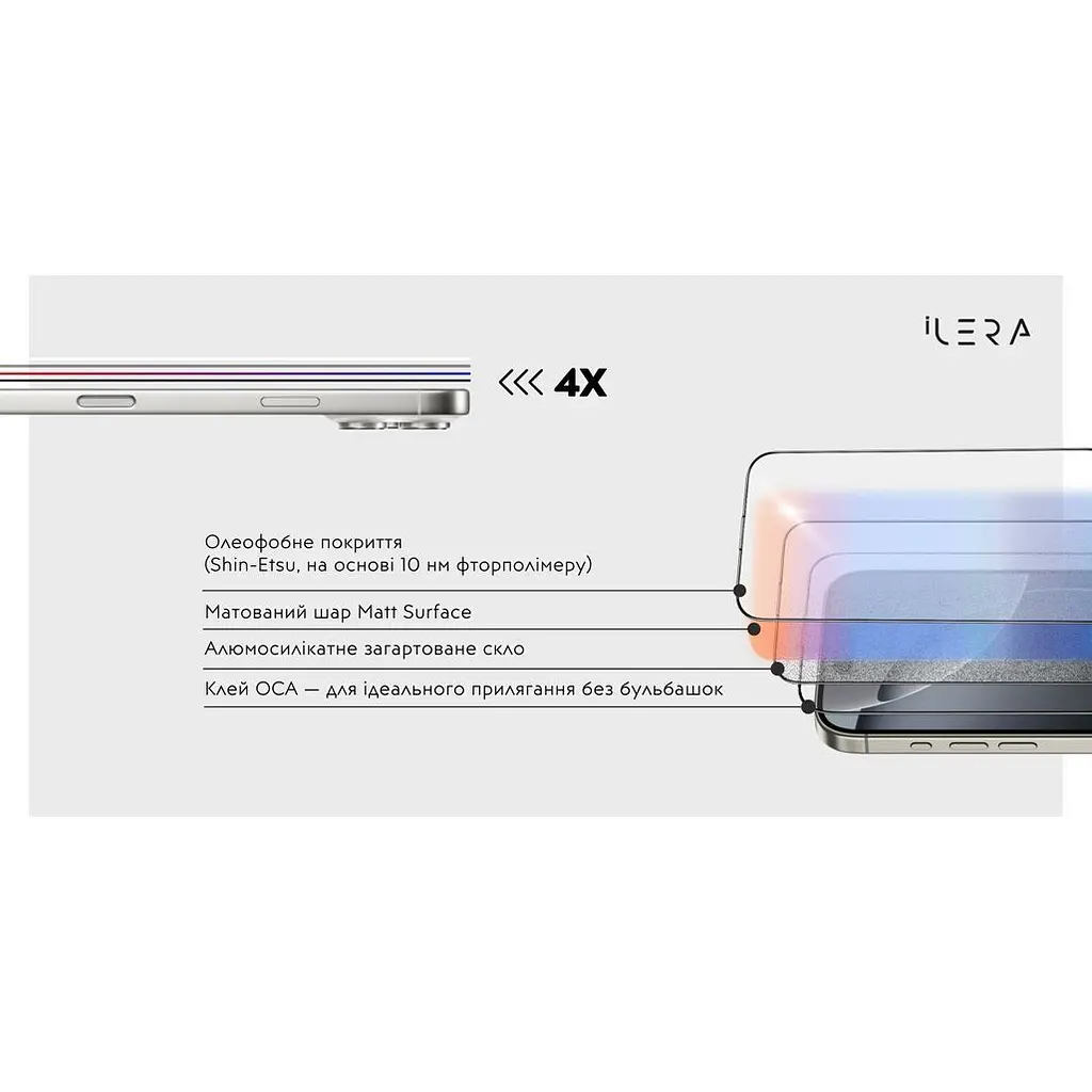 Захисне скло iLera Frosted Glass 2.0 для Apple iPhone 17 (iLFrGl17) [144416] - фото 5