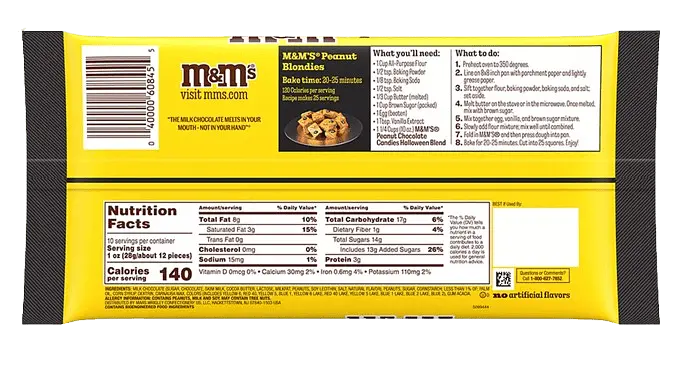 Драже M&M's Peanut Milk Chocolate Halloween Candy 283г - фото 3