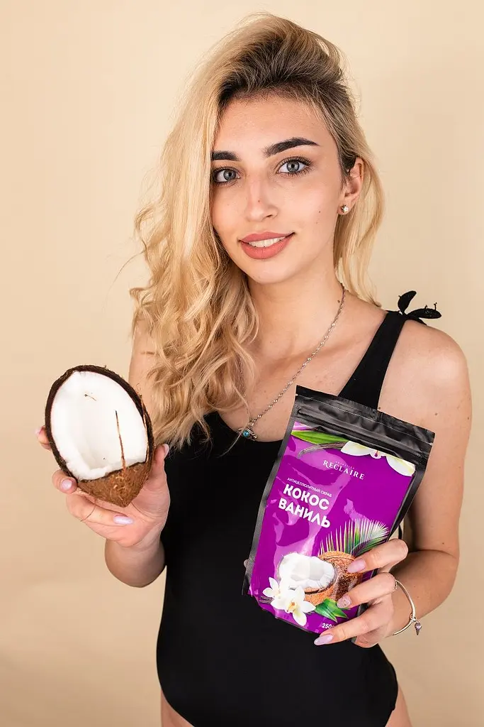 Скраб антицеллюлитный Кокос-Ваниль Reclaire 250 мл - фото 4