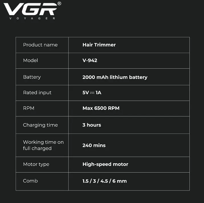 Триммер VGR V-942 Brown - фото 6