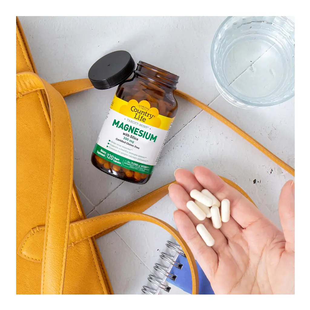 Магний с кремнием Country Life Target-Mins Magnesium Caps with Silica 300 мг 120 вегетарианских капсул  - фото 7