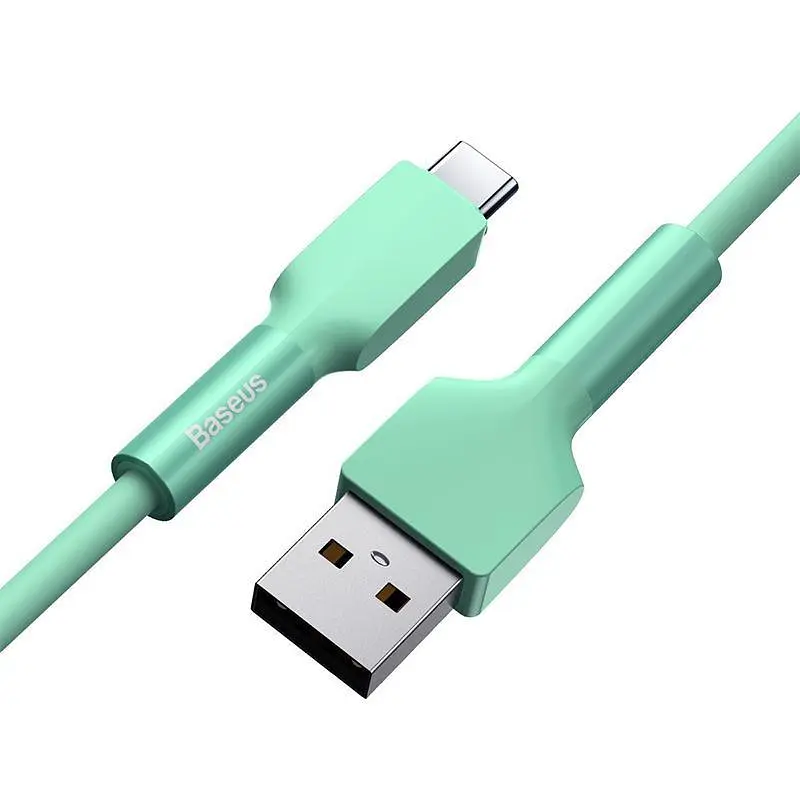 Кабель Baseus Silica Cable USB to Type-C 1m CATGJ-06 Green - фото 4