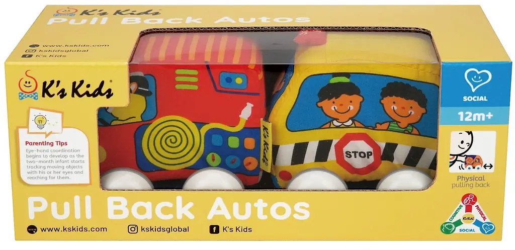 Іграшка Ks Kids Машинки Pull-back (шкільний автобус і пожежна машина) (6892322) - фото 3