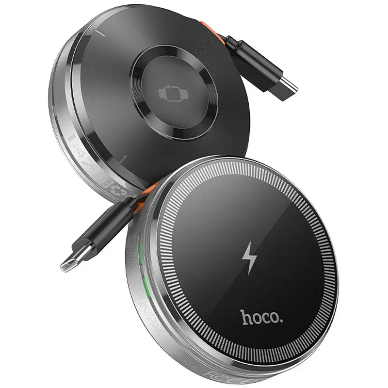 БЗП CQ18 Flash 2in1 Magnetic + iWatch (з retractable cable Type-C) Silver Hoco teh0029891