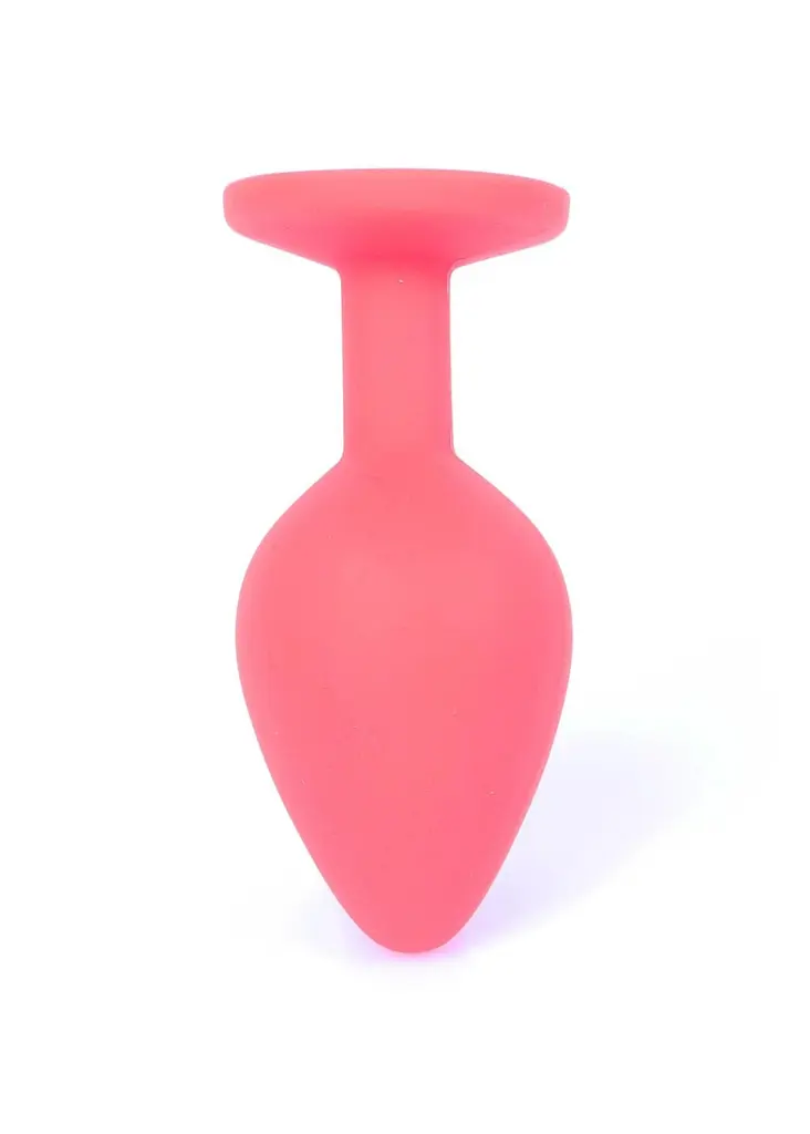 Анальна пробка із кристалом B-Series Silikon Plug Jewellery Red Medium, 8х3.5 см, червоний з синім - фото 6