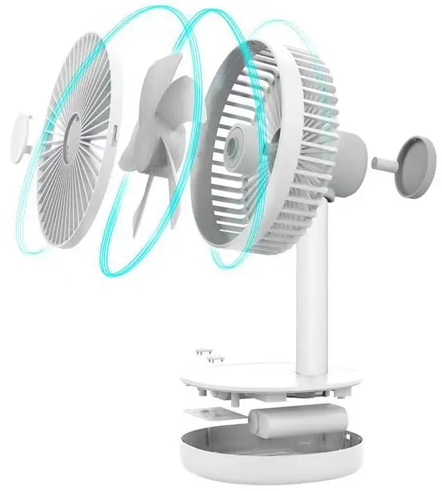 Вентилятор портативний Xiaomi JIPIN JP-F05 на вбудованому акб 4000mAh білий - фото 2