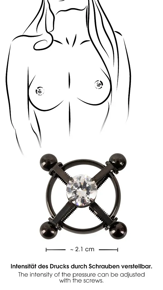 Зажимы на соски Bad Kitty Nipple Jewellery черный - фото 6