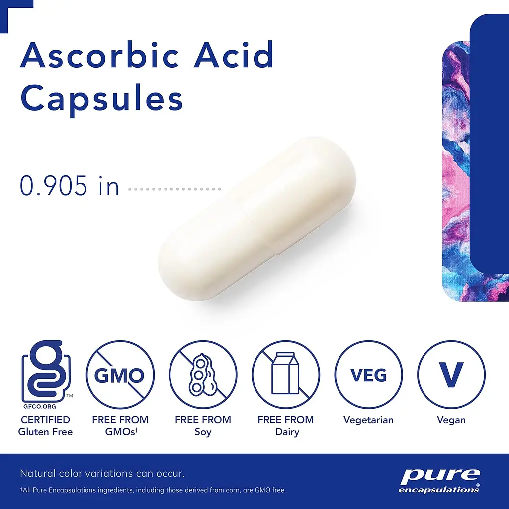 Аскорбінова кислота в капсулах Pure Encapsulations Ascorbic Acid 90 капсул - фото 2