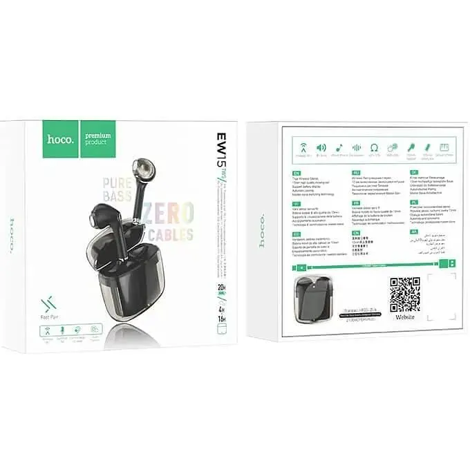Наушники Bluetooth Hoco Clear Explore Edition true wireless BT headset EW15 черные - фото 2