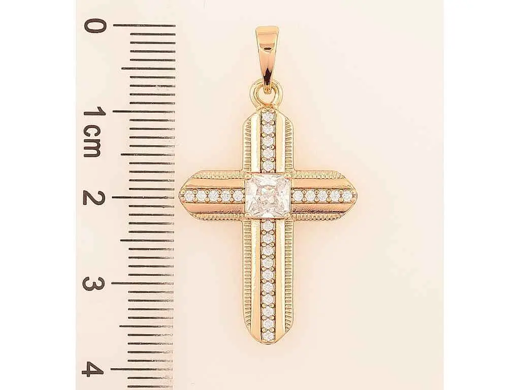 Кулон XUPING Позолота 18K "Хрест з цирконієм" для ланцюжка 271475 - фото 2