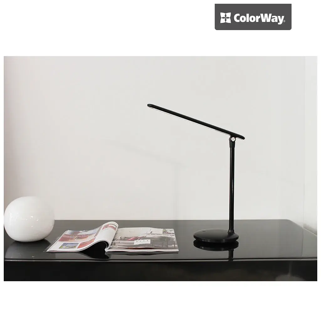 Настільна лампа ColorWay 4W з вбудованим акумулятором 1800 mAh USB in/out 5V*1A, black (CW-DL02B-B) - фото 2