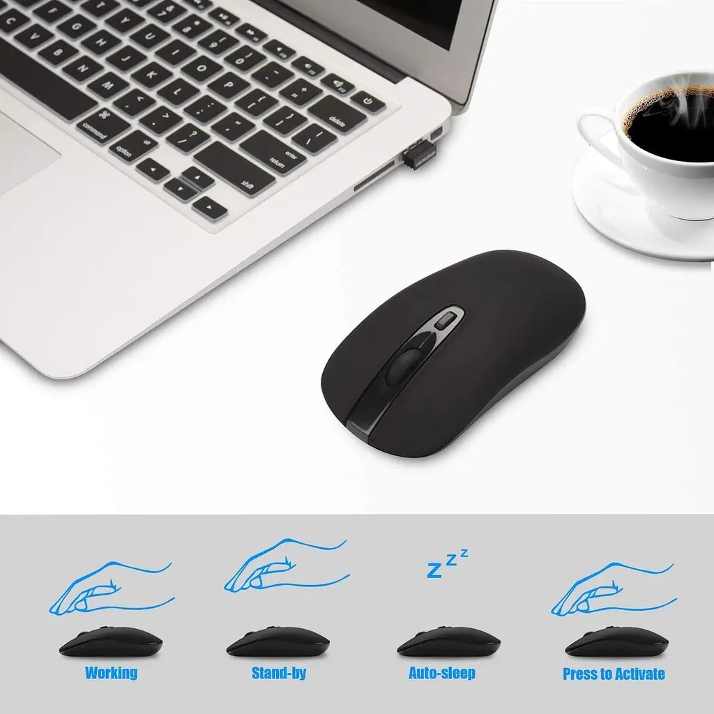 TM-002 2.4G Silent Slim Портативна бездротова миша для ноутбука Mac Комп'ютер Macbook - фото 5