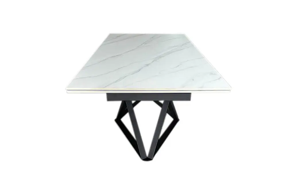 Стол обеденный Prestol Мистери раскладной 160/240х90х75 см белый глянец черные ножки - фото 4