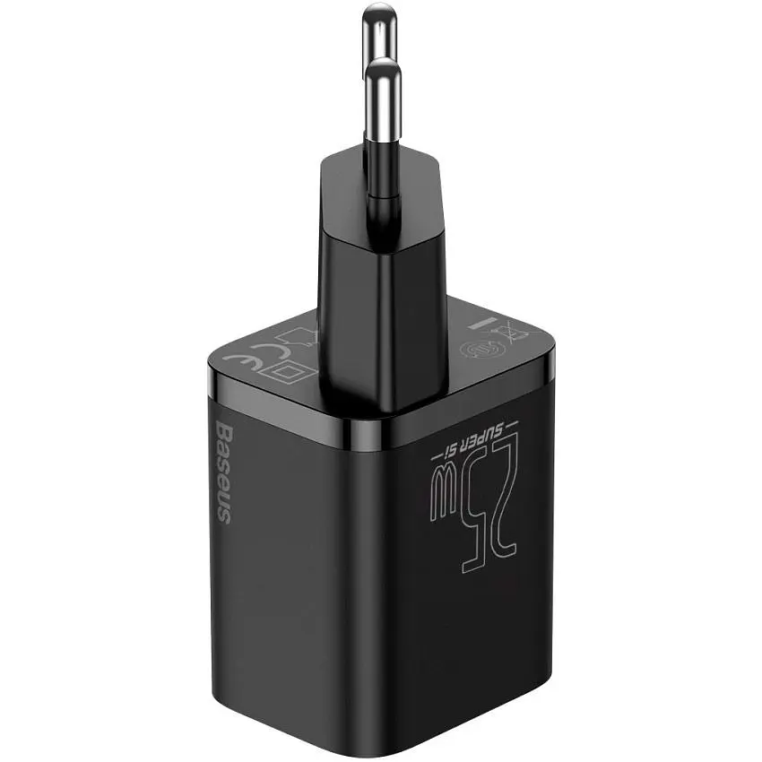 Мережевий зарядний пристрій Baseus Super Si Quick Charger 1C 25W Black (CCSP020101) [78687] - фото 2