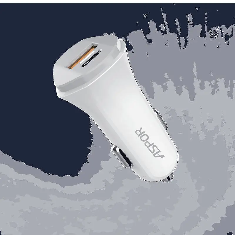 Автомобільний зарядний пристрій Aspor A907 PD блочок (UCB C+A / 3.0A) 2в1 Type-C + Lightning- білий - фото 3