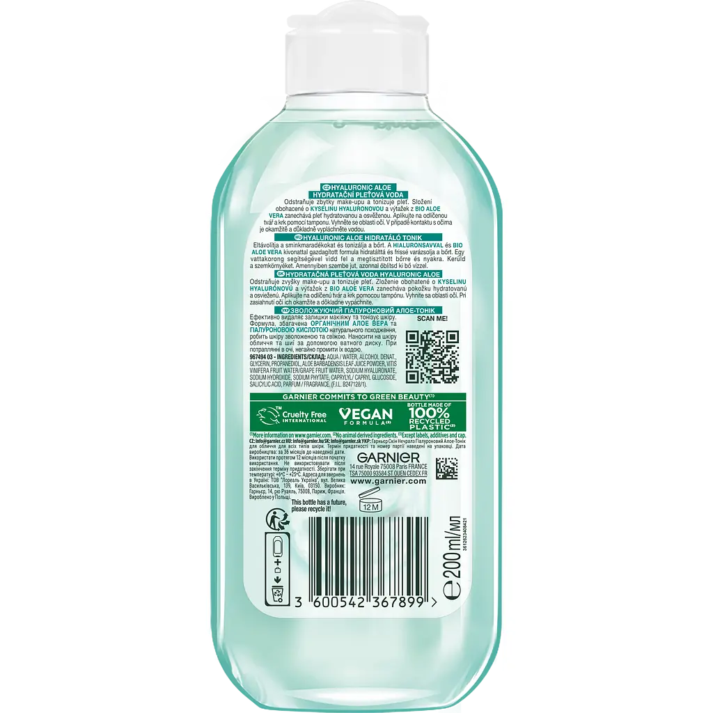 Тоник Garnier Skin Naturals Гиалуроновый Алоэ, 200 мл (C6443800) - фото 2