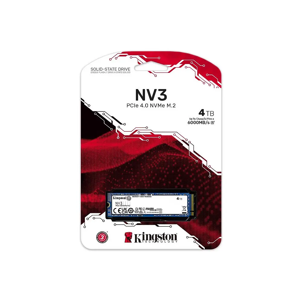 Накопитель SSD M.2 Kingston NV3 4000GB NVMe 2280 PCIe 4.0 x4 3D NAND - фото 3
