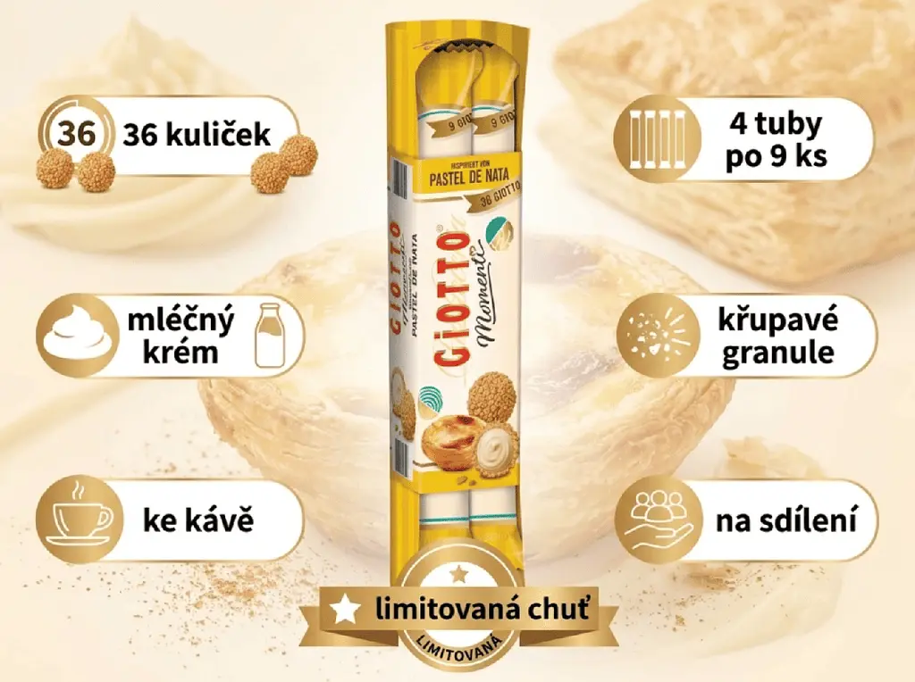 Цукерки Ferrero Giotto Momenti Pastel de Nata Mini Pastry Balls 154г - фото 6