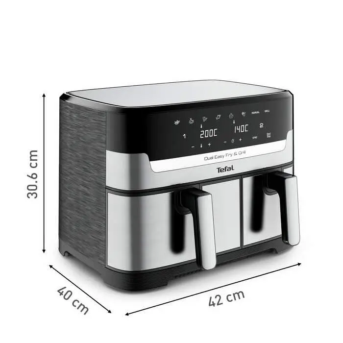 Двофритюрниця TEFAL Easy Fry&Gril EY905D10, 2.4кг, 8.3л, 2700Вт, чорно-сріблястий - фото 6