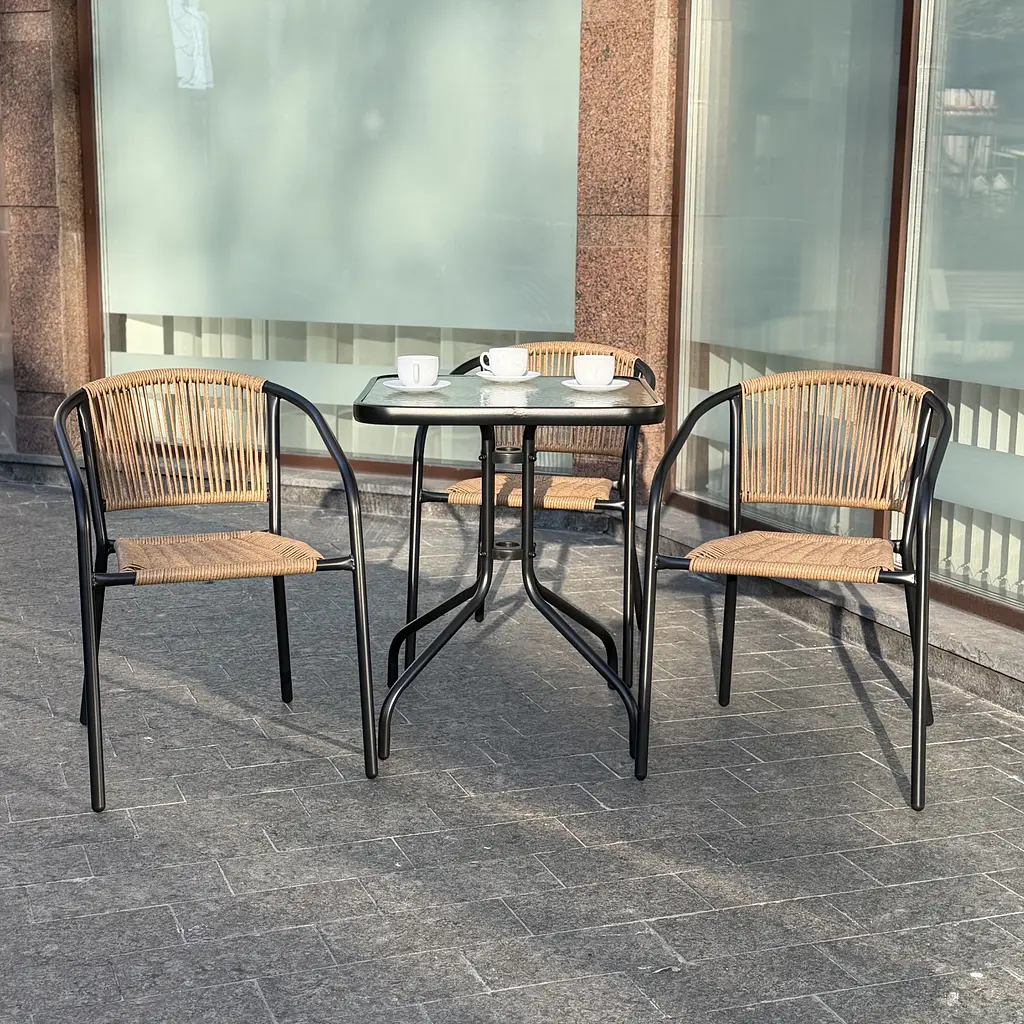 Комплект садових меблів 4Points Riva-3 з квадратним столом 60х60х70см - фото 2