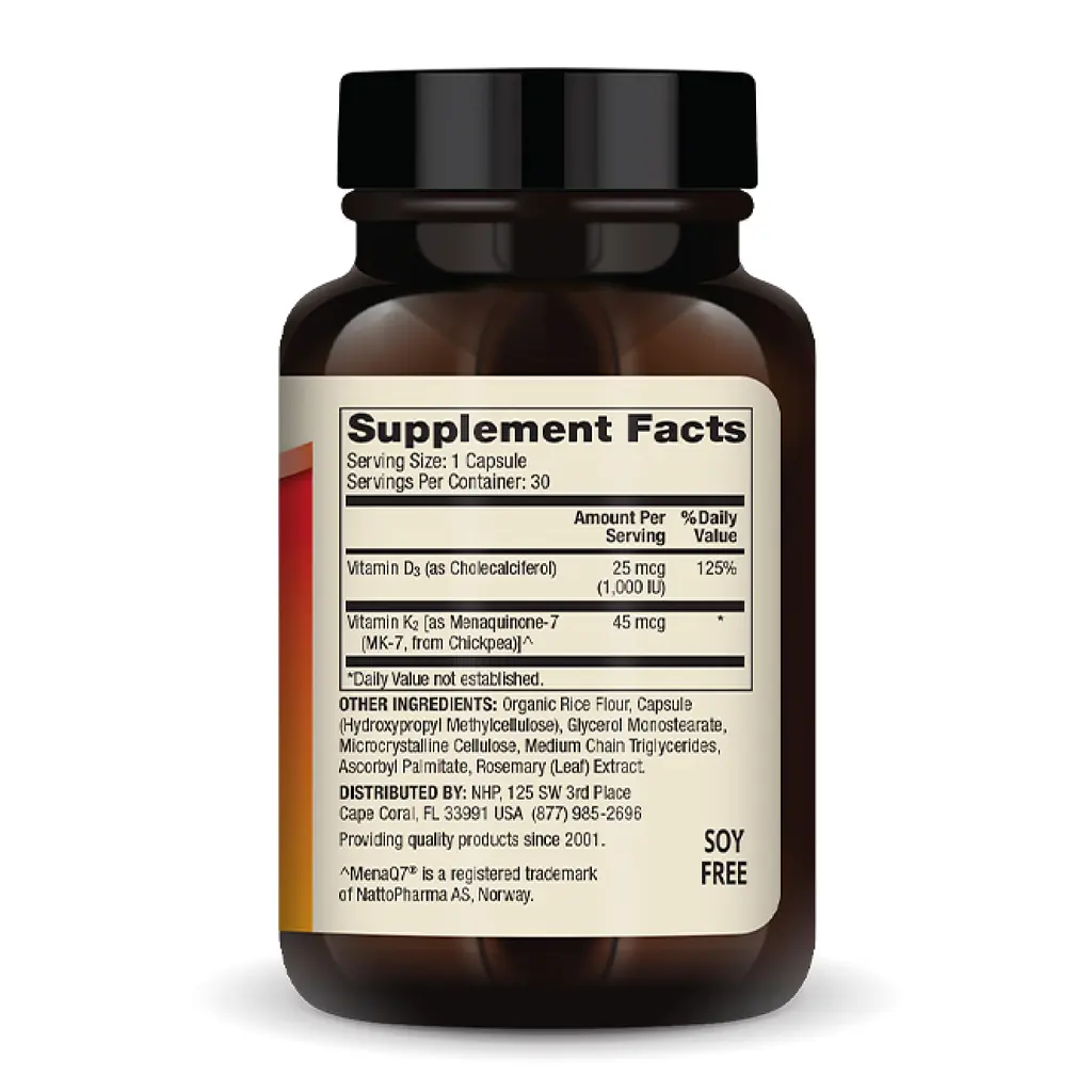 Витамины Dr. Mercola Vitamins D3&K2 Low Dose 30 капсул - фото 2