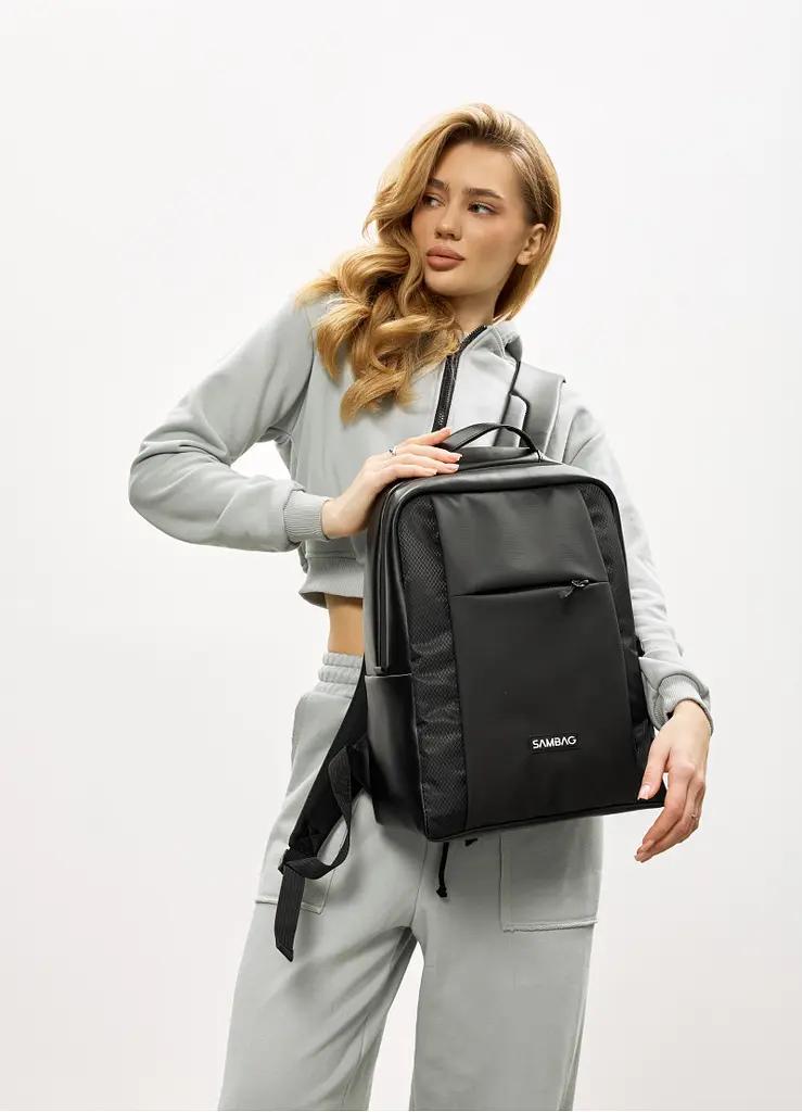 Жіночий рюкзак Sambag Zard Х комбінований чорний 40 х 28 х 14 см (25428164)