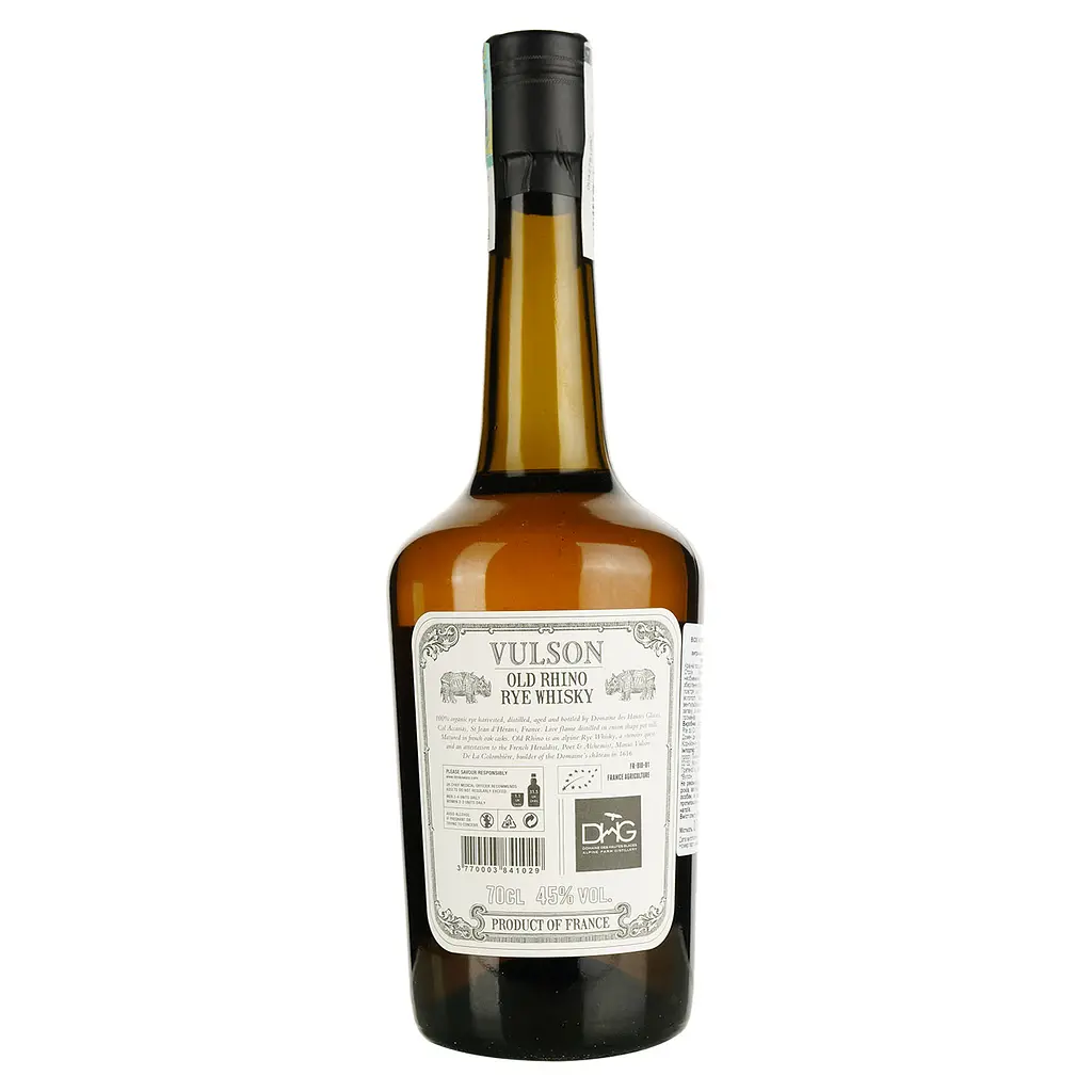 Уцінка. Віскі Vulson Old Rhino Rye Spirit Organic 45% 0.7 л в подарунковій упаковці - фото 5