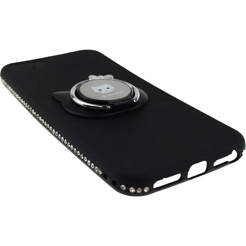 Чохол-накладка Shengo Soft-touch holder TPU Case iPhone 5/5S/SE Black - фото 2