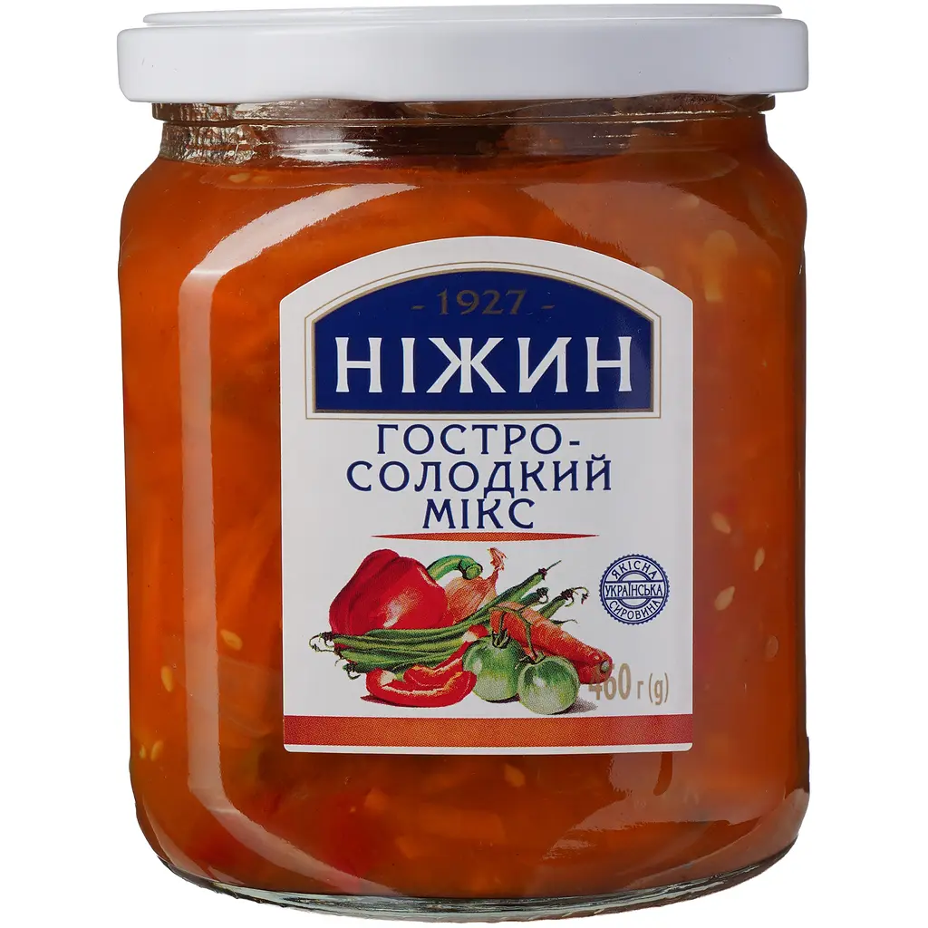Салат овочевий Ніжин Гостро-солодкий мікс 460 г