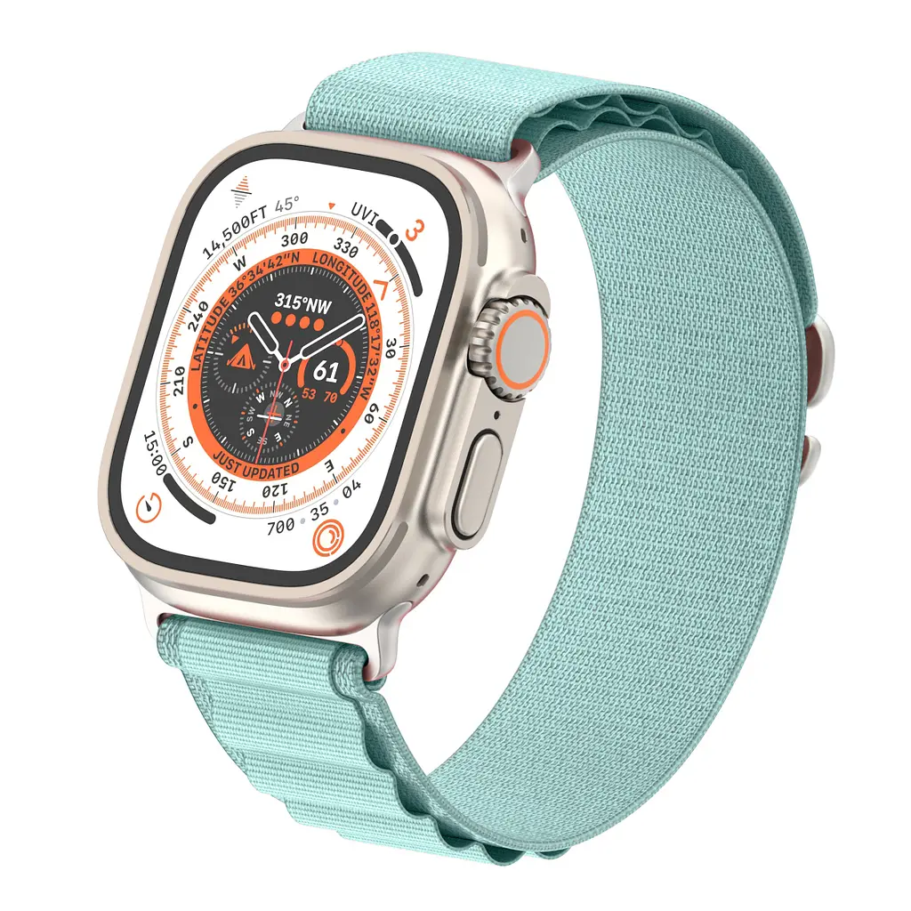 Ремінець для Apple Watch 49/46/45/44/42 (Series 1-3), блакитний, Alpine Loop Alpina Band, тканинний поліестеровий ремінець для смарт-годин, дихаючий, для активного відпочинку та спорту, ArmorStandart (ARM81049) - фото 4