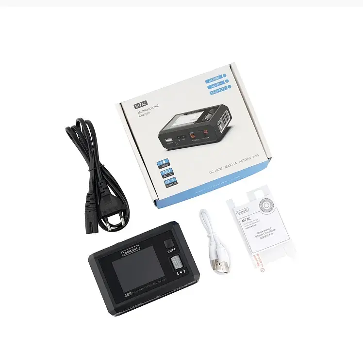 Зарядний пристрій із блоком живлення ToolkitRC M7AC 300W 20А для FPV 2-6S LiPo LiIon XT60 XT30 ADP200 ADP100 M6D M7 Q4AC Q6AC Black - фото 7