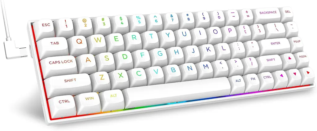 Ігрова магнітна клавіатура E-Yooso HZ-68 / Pink Magnetic Switch / RGB / 8К / Hall Switch / White - фото 2