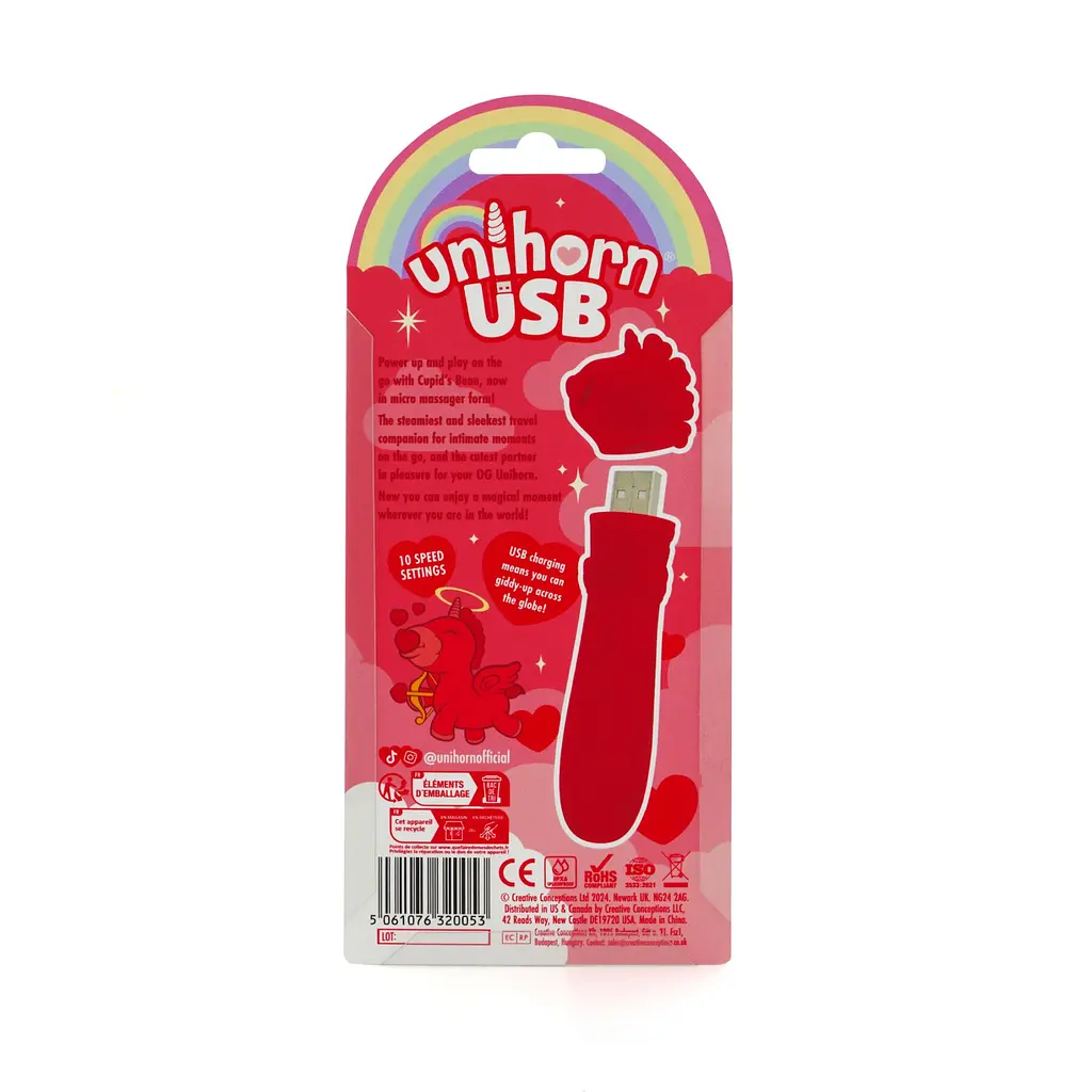 Вібратор-єдиноріжка Unihorn USB Bullet - Cupid's Beau, віброкуля, USB-зарядка, 10 режимів - фото 5