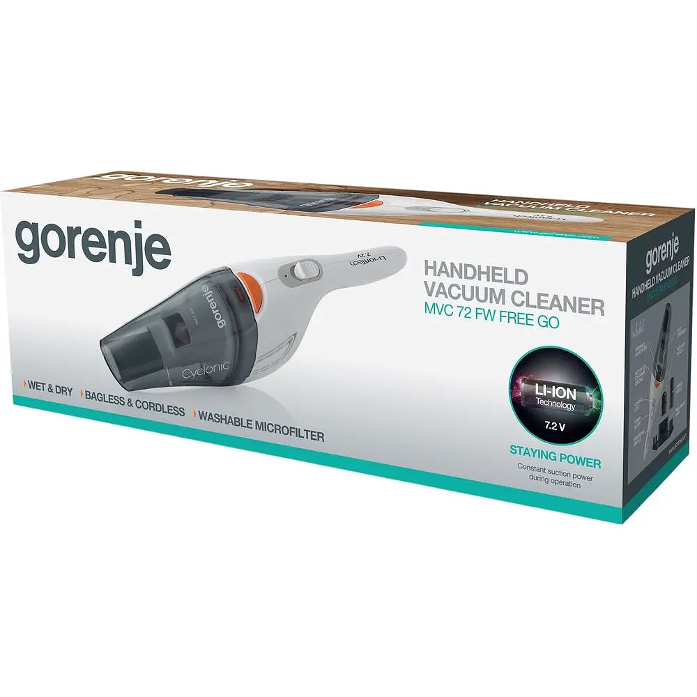 Пылесос аккумуляторный Gorenje MVC 72 FW белый (00000023050) - фото 7