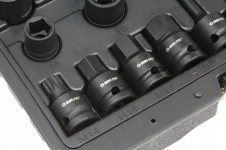 Набір головок для обслуговування гальмівних супортів Mar-Pol M58279, 1/2", 16 шт. + кейс - фото 4