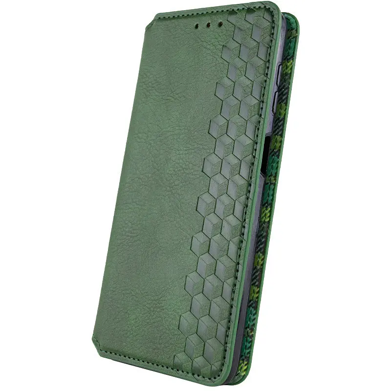 Шкіряний чохол-книжка GETMAN Cubic (PU) для Motorola Moto G05 / E15 Зелений - фото 4