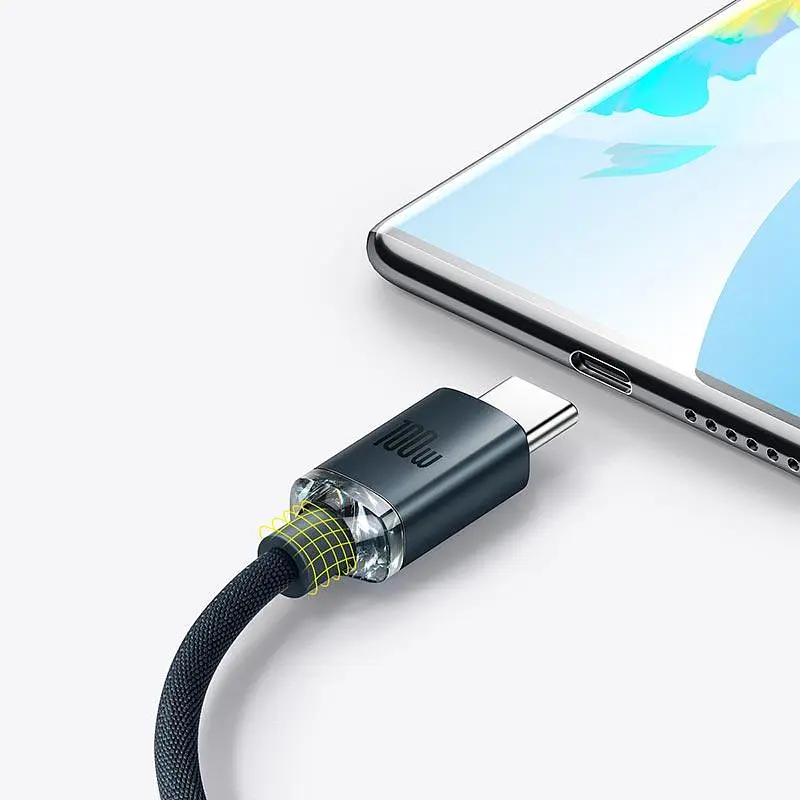 Кабель Baseus Type-C Crystal Shine Series Fast Charging Data Cable 1.2 м 100W - фото 2