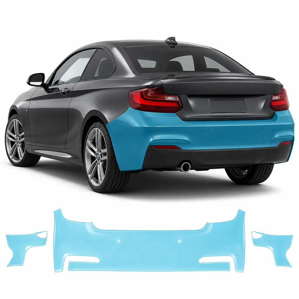 Антигравійна захисна бронеплівка за лекалами для BMW 2 Series F22 2014-2021 - задній бампер