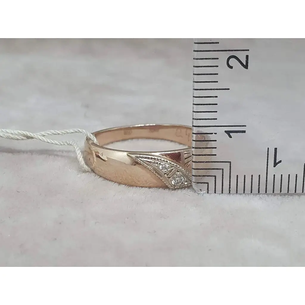 Золоте кільце ЮЗ "Багет" з діамантами. 1В410130036/07 17 - фото 5