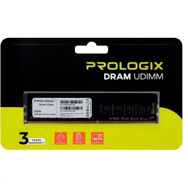 Оперативна пам'ять Prologix DDR4 16GB 3200 MHz (PRO16GB3200D4) - фото 4
