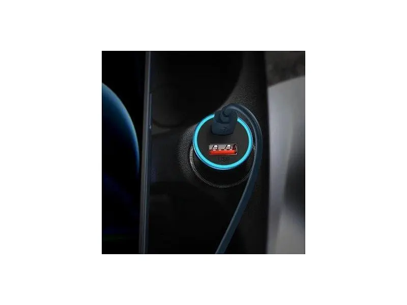 Автомобільний зарядний пристрій BASEUS Golden Contactor Max Dual Fast Charger U+C 60 W Blue (CGJM000103) - фото 7