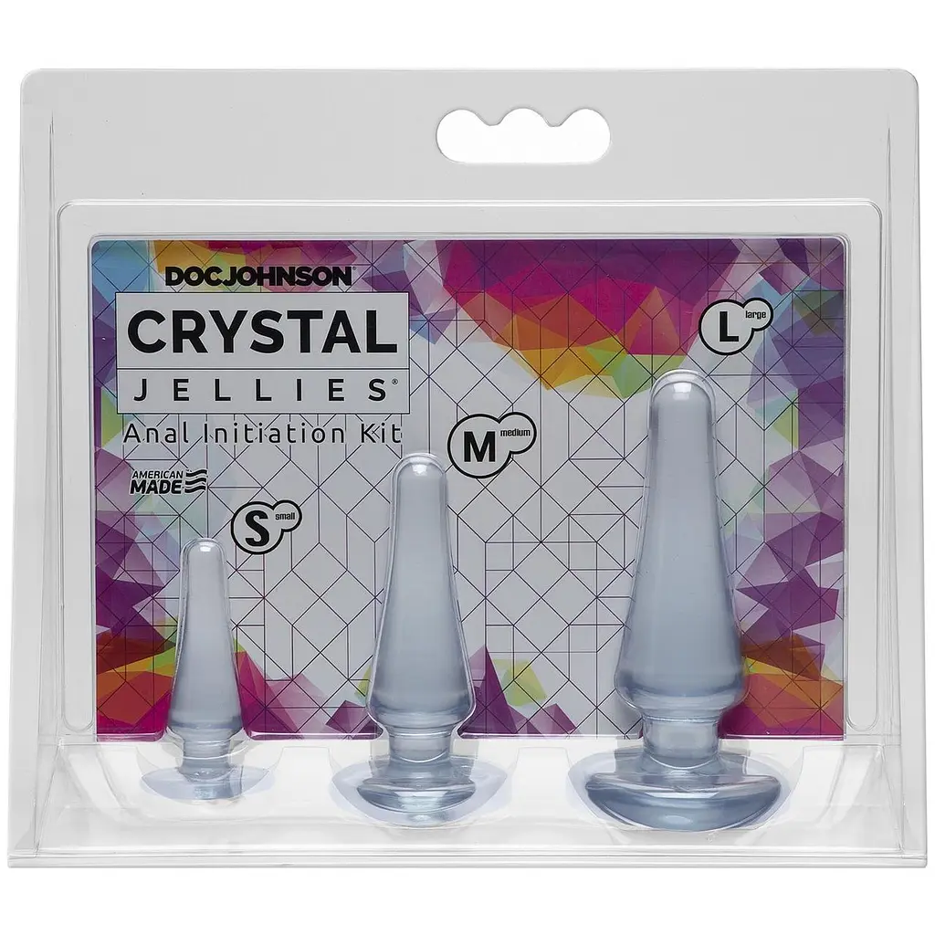 Набір анальних пробок Doc Johnson Crystal Jellies AnalClear, макс. діаметр 2 см 3 см 4 см - фото 2