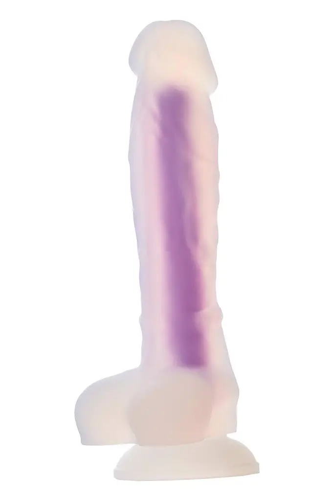 Неоновый фаллоимитатор DreamToys Radiant 19 см синий - фото 2